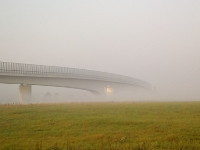 Mühlberger Brücke im Nebel